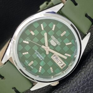 SEIKO 5 REFURBISHED AUTOMATIC MENS WATCH JAPAN MADE GREEN DIAL CUSTOM a440116-a