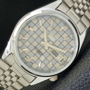 SEIKO 5 AUTOMATIC MENS WATCH REFURBISHED JAPAN MADE GREY DIAL CUSTOM a440138-a