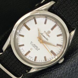 SWISS VINTAGE TITONI AIRMASTER TITOFLEX HAND-WINDING MENS WHITE WATCH a436445-a