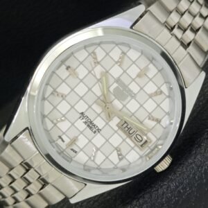 SEIKO 5 AUTOMATIC JAPAN MENS 6309A REFURBISHED WHITE COLOR DIAL WATCH a440263-1