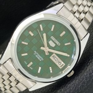 JAPAN SEIKO 5 AUTOMATIC MENS 6309A REFURBISHED GREEN COLOR DIAL WATCH a440266-1
