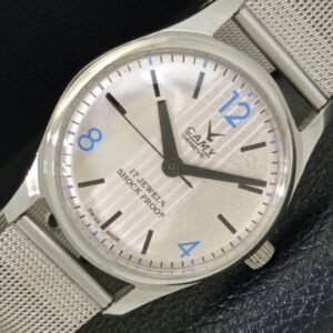 VINTAGE CAMY HAND-WINDING SWISS MENS SILVER COLOR DIAL WATCH a500405-a