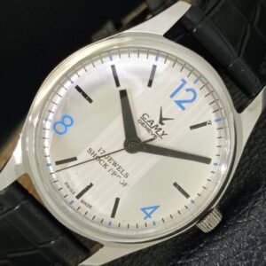 VINTAGE CAMY HAND-WINDING SWISS MENS SILVER COLOR DIAL WATCH a500406-a