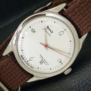 AUTHENTIC HMT JANATA HAND-WINDING MENS WHITE DIAL WATCH a600042-1