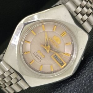 GENUINE VINTAGE ORIENT CRYSTAL AUTOMATIC 46943 JAPAN MENS WATCH a500556-a