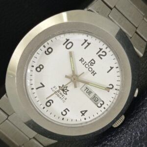 GENUINE VINTAGE RICOH R31 AUTOMATIC JAPAN MENS WHITE COLOR DIAL WATCH a500645-1