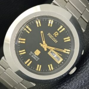 GENUINE VINTAGE RICOH R31 AUTOMATIC JAPAN MENS BLACK COLOR DIAL WATCH a500647-1