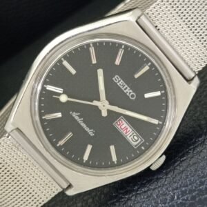 VINTAGE JAPAN SEIKO AUTOMATIC 6309A MENS BLACK COLOR DIAL WATCH a500838-1