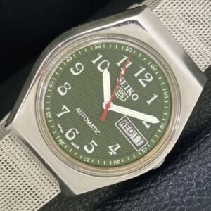 JAPAN VINTAGE SEIKO 5 AUTOMATIC 6309A MENS GREEN COLOR DIAL WATCH a500845-1