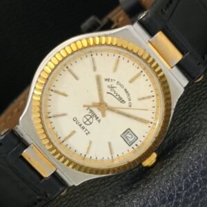 VINTAGE WEST END WATCH CO QUARTZ SWISS WOMENS CREAM COLOR DIAL WATCH a700338-1