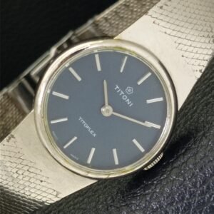 VINTAGE ART DECO TITONI TITOFLEX SWISS WOMENS ORIGINAL DIAL WATCH a700360-1
