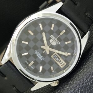JAPAN VINTAGE SEIKO 5 AUTOMATIC REFURBISHED MENS BLACK DIAL WATCH a440464-1