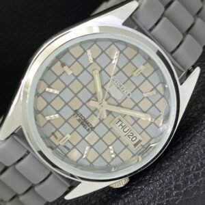 MENS VINTAGE SEIKO 5 AUTOMATIC REFURBISHED JAPAN GREY COLOR DIAL WATCH a440468-1
