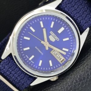 AUTOMATIC VINTAGE REFURBISHED SEIKO 5 JAPAN MENS BLUE COLOR DIAL WATCH a440543-1