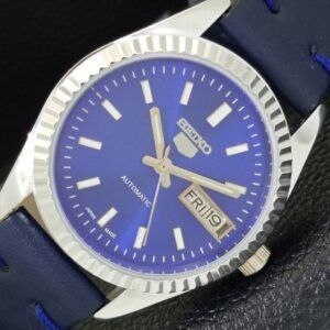 AUTOMATIC VINTAGE REFURBISHED SEIKO 5 JAPAN MENS BLUE COLOR DIAL WATCH a440591-1