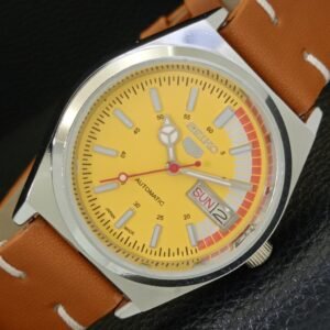 VINTAGE REFURBISHED SEIKO 5 AUTOMATIC 6309A JAPAN MENS YELLOW WATCH a440891-1