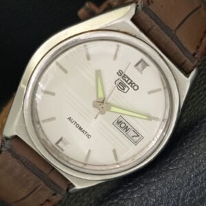 AUTOMATIC VINTAGE SEIKO 5 JAPAN 6309A MENS SILVER COLOR DIAL WATCH a701208-1