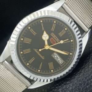 VINTAGE REFURBISHED SEIKO 5 AUTOMATIC JAPAN MENS ROMAN FIGURE WATCH a442089-1