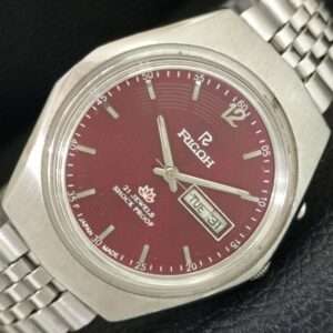 GENUINE VINTAGE RICOH R31 AUTOMATIC JAPAN MENS MAROON COLOR DIAL WATCH a709226-1