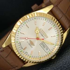 VINTAGE REFURBISHED CITIZEN AUTOMATIC JAPAN MENS SILVER DIAL WATCH a447065-1